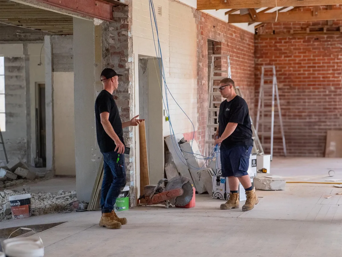 Electripol team on a commercial fit-out wiring job